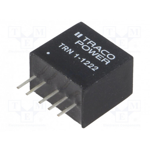 TRN 1-1222; Converter: DC/DC; 1W; Uin: 9÷18V; Uout: 12VDC; Uout2: -12VDC; SIP; TRACO POWER