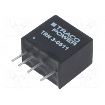 TRN 3-0511; Converter: DC/DC; 3W; Uin: 4.5÷13.2V; 5VDC; Iout: 600mA; SIP; 2.1g; TRACO POWER