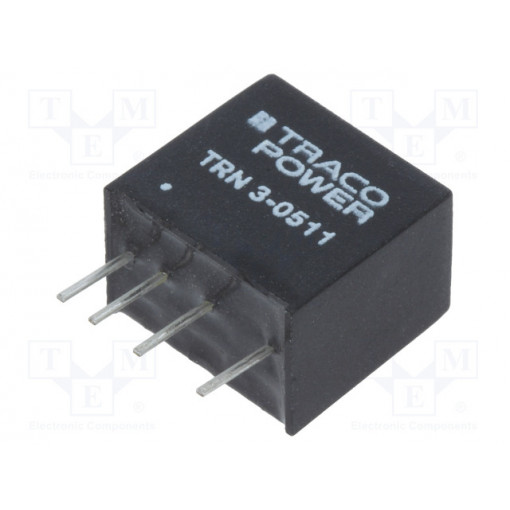 TRN 3-0511; Converter: DC/DC; 3W; Uin: 4.5÷13.2V; 5VDC; Iout: 600mA; SIP; 2.1g; TRACO POWER
