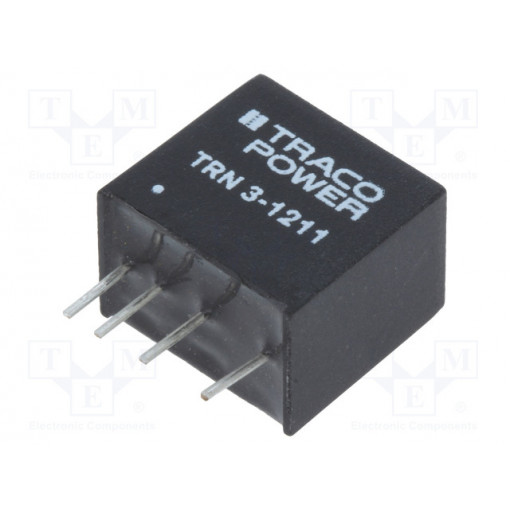 TRN 3-1211; Converter: DC/DC; 3W; Uin: 9÷18V; 5VDC; Iout: 600mA; SIP; 2.1g; 100kHz; TRACO POWER