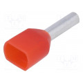 TUL-RI-TW-01008; Bootlace ferrule; insulated,double; copper; Insulation: PVC; 1mm2; NINIGI