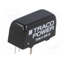 TVN 3-0913; Converter: DC/DC; 3W; Uin: 4.5÷13.2V; Uout: 15VDC; Iout: 200mA; SIP8; TRACO POWER