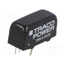 TVN 3-2422; Converter: DC/DC; 3W; Uin: 18÷36V; Uout: 12VDC; Uout2: -12VDC; SIP8; TRACO POWER