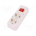 GN-270SWS BI; Connector: AC supply; female; splitter; 2P+PE; 250VAC; 16A; white; JONEX GN-270SWS BI; Connector: AC supply; female; splitter; 2P+PE; 250VAC; 16A; white; JONEX