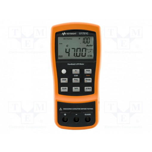 U1731C; LCR meter; LCD (20000); 2/20/200/2k/20k/200k/2M/20M/200MΩ; 337g; KEYSIGHT TECHNOLOGIES