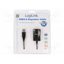 UA0001A; Repeater USB; USB 1.1,USB 2.0; USB A socket,USB A plug; 5m; LOGILINK