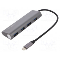 UA0309; Hub USB; USB 3.0,USB 3.1; PnP; Number of ports: 4; 5Gbps; LOGILINK