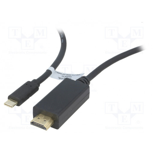 UA0330; Adapter; HDMI plug,USB C plug; 3m; black; 32AWG; LOGILINK