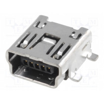 UB-M5BR-G14-4S; Socket; USB B mini; SMT; PIN: 5; horizontal; JST