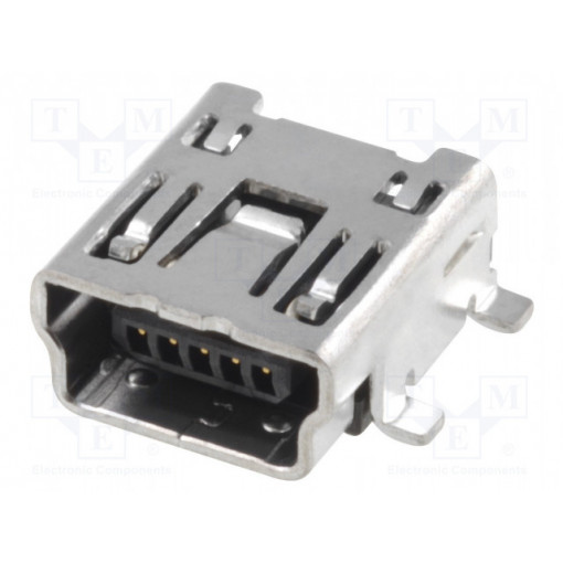 UB-M5BR-G14-4S; Socket; USB B mini; SMT; PIN: 5; horizontal; JST