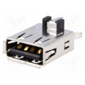 UBAS-4R-D14D-4D; Socket; USB A; on PCBs; THT; PIN: 4; straight; USB 2.0; gold-plated; JST