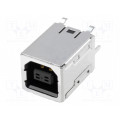 UBBS-4R-D14-4D; Socket; USB B; on PCBs; THT; PIN: 4; straight; USB 2.0; gold-plated; JST