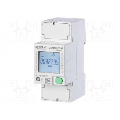 1107.0011.0001; Electric energy meter; digital; for DIN rail mounting; 80A; IP51; ALGODUE 1107.0011.0001; Electric energy meter; digital; for DIN rail mounting; 80A; IP51; ALGODUE