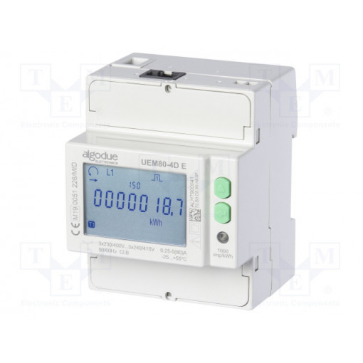 1104.0009.0001; Electric energy meter; digital; for DIN rail mounting; 80A; IP51; ALGODUE