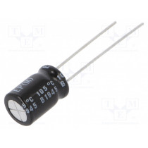 UEP1E101MPD1TD; Capacitor: electrolytic; bipolar; THT; 100uF; 25VDC; Ø8x11mm; ±20%; NICHICON