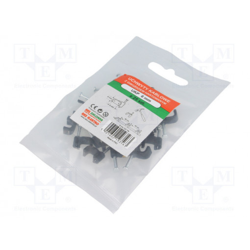 220105; Holder; white; Application: for flat cable; 100pcs; with a nail; AKS ZIELONKA