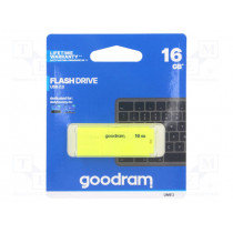 UME2-0160Y0R11; Pendrive; USB 2.0; 16GB; Read: 20MB/s; Write: 5MB/s; Colour: yellow; GOODRAM