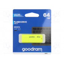 UME2-0640Y0R11; Pendrive; USB 2.0; 64GB; Read: 20MB/s; Write: 5MB/s; Colour: yellow; GOODRAM