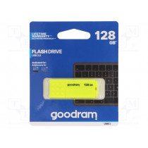 UME2-1280Y0R11; Pendrive; USB 2.0; 128GB; Read: 20MB/s; Write: 5MB/s; Colour: yellow; GOODRAM