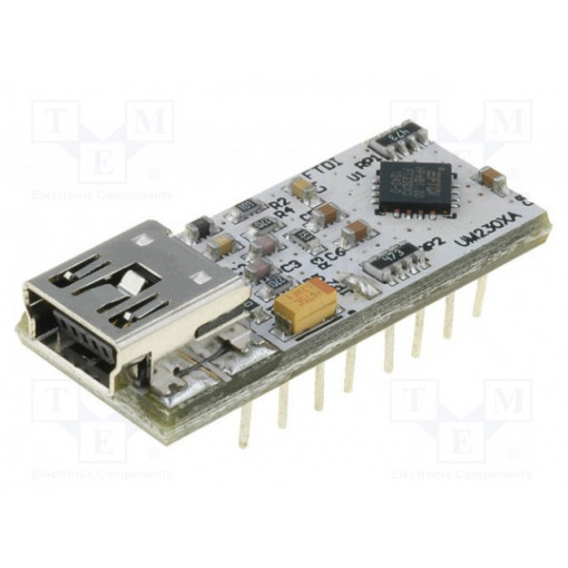 UMFT230XA-01; Module: USB; basic UART; DIP16,USB B mini; 3Mbps; FTDI