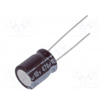 UPM1A471MPD6TD; Capacitor: electrolytic; low impedance; THT; 470uF; 10VDC; ±20%; NICHICON