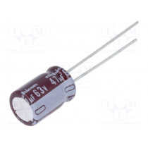 UPM1J470MPD1TD; Capacitor: electrolytic; low impedance; THT; 47uF; 63VDC; ±20%; NICHICON