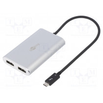55226; Adapter; USB 3.0; DisplayPort socket x2; 0.45m; Colour: white; Goobay