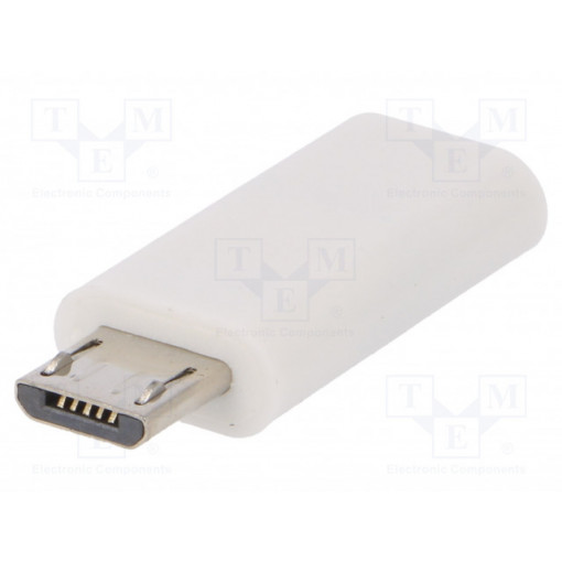 55550; Adapter; USB 2.0; USB B micro plug,USB C socket; Colour: white; Goobay