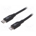 39447; Cable; USB 2.0; Apple Lightning plug,USB C plug; 2m; black; 87W; Goobay