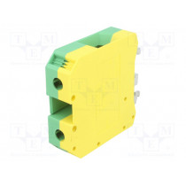 USLKG 50 0443049; Splice terminal: rail; 50mm2; ways: 1; terminals: 2; yellow-green; PHOENIX CONTACT