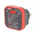 UT07A-EU; Tester: power socket tester; 3 LED; Plug: EU; 230VAC; 50÷60Hz; UNI-T UT07A-EU; Tester: power socket tester; 3 LED; Plug: EU; 230VAC; 50÷60Hz; UNI-T