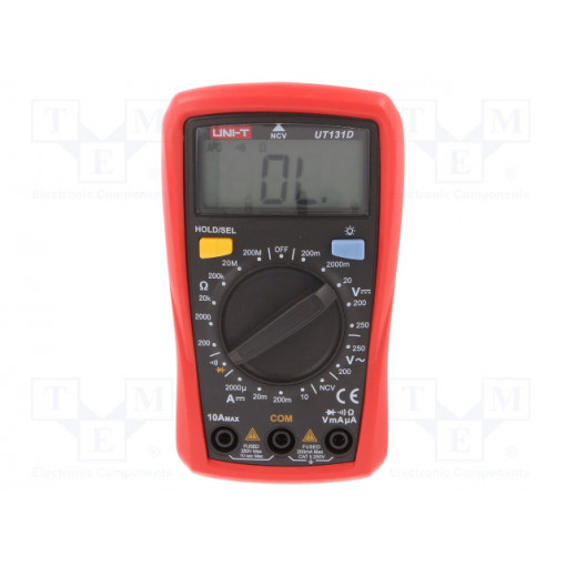 UT131D; Digital multimeter; LCD (2000),with a backlit; Diode test: yes; UNI-T