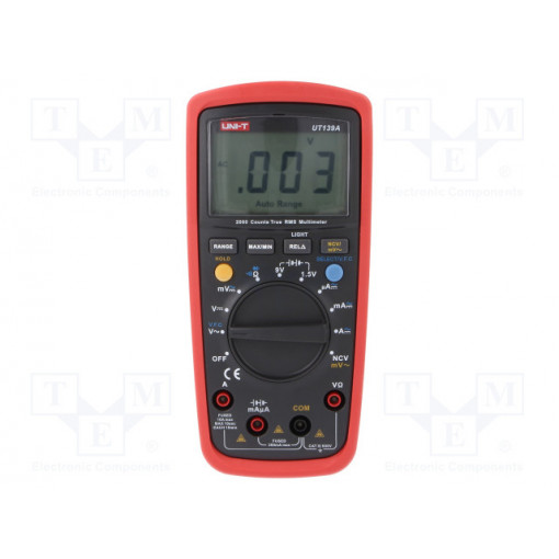 UT139A; Digital multimeter; LCD (2000); VDC: 20m/200m/2/20/200/600V; UNI-T