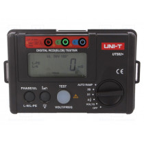 UT582+; RCD tester; LCD,with a backlit; VAC: 30÷600V; f range: 45÷65Hz; UNI-T