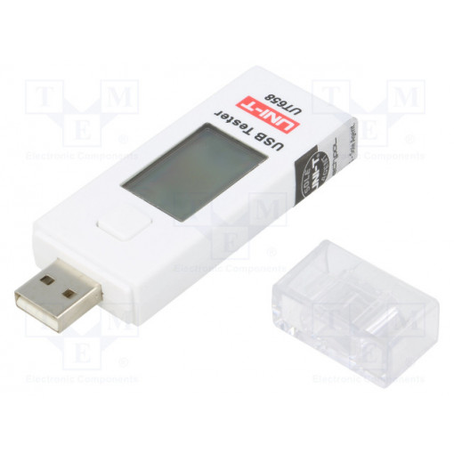 UT658; Tester: USB socket; LCD; VDC: 3÷9V; 10mVDC; 10mA; Range: 0÷9999mAh; UNI-T