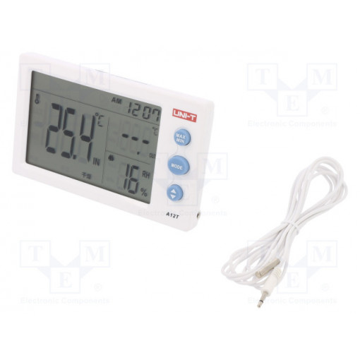 UTA12T; Meter: weather station; LCD; -10÷50°C; Accur: ±1°C; 0÷99%RH; 1%RH; UNI-T UTA12T; Meter: weather station; LCD; -10÷50°C; Accur: ±1°C; 0÷99%RH; 1%RH; UNI-T