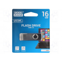 UTS2-0160K0R11; Pendrive; USB 2.0; 16GB; Read: 20MB/s; Write: 5MB/s; Colour: black; GOODRAM