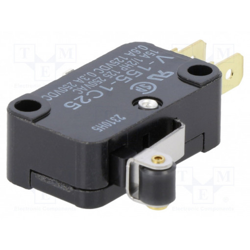 V1551C25; Microswitch SNAP ACTION; with lever (with roller); SPDT; Pos: 2; OMRON OCB