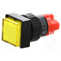 V16F-11-230Y; Switch: push-button; Pos: 2; SPDT; 3A/250VAC; 2A/24VDC; ON-(ON); ONPOW