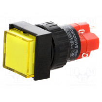 V16F-11-230Y; Switch: push-button; Pos: 2; SPDT; 3A/250VAC; 2A/24VDC; ON-(ON); ONPOW