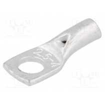 VA01-0029 PK254; Ring tube terminal; M4; 2.5mm2; crimped; for cable; tinned; L: 17mm; OUNEVA