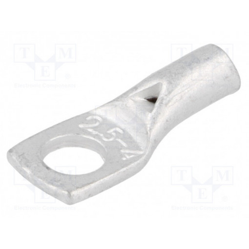 VA01-0029 PK254; Ring tube terminal; M4; 2.5mm2; crimped; for cable; tinned; L: 17mm; OUNEVA