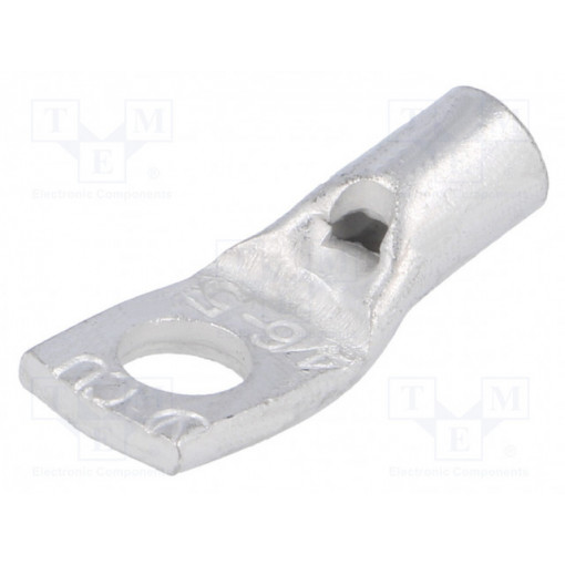 VA01-0033 PK65; Ring tube terminal; M5; 6mm2; crimped; for cable; tinned; L: 23mm; OUNEVA