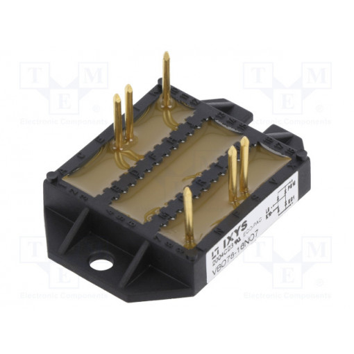VBO78-16NO7; Single-phase bridge rectifier; Urmax: 1.6kV; If: 80A; Ifsm: 750A; IXYS