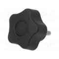 VCT.25 P-M4X10-C9; Knob; Ø: 25mm; Ext.thread: M4; 10mm; H: 19mm; technopolymer (PA); ELESA+GANTER