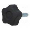 VCT.25 P-M6X20-C9; Knob; Ø: 25mm; Ext.thread: M6; 20mm; H: 19mm; technopolymer (PA); ELESA+GANTER