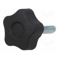VCT.25 P-M6X20-C9; Knob; Ø: 25mm; Ext.thread: M6; 20mm; H: 19mm; technopolymer (PA); ELESA+GANTER