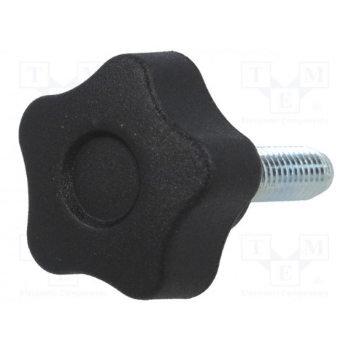 VCT.25 P-M6X20-C9; Knob; Ø: 25mm; Ext.thread: M6; 20mm; H: 19mm; technopolymer (PA); ELESA+GANTER