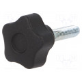 VCT.25 P-M6X25-C9; Knob; Ø: 25mm; Ext.thread: M6; 25mm; H: 19mm; technopolymer (PA); ELESA+GANTER