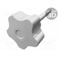 VCT.32 P-M6X40-C9; Knob; Ø: 32mm; Ext.thread: M6; 40mm; H: 23mm; technopolymer (PP); ELESA+GANTER